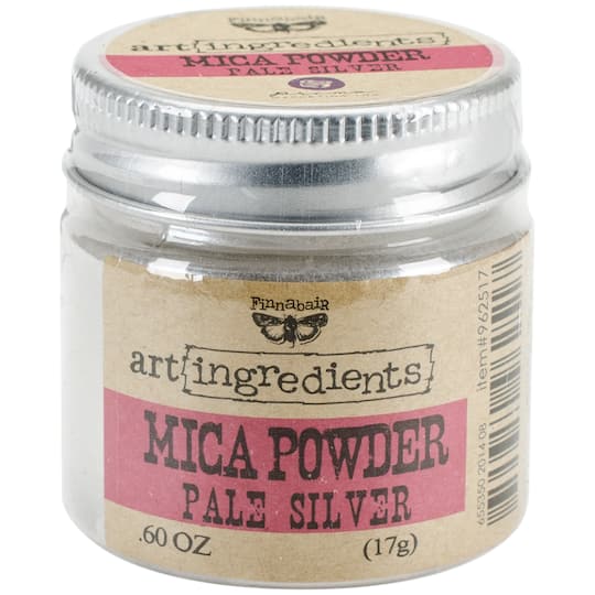 Finnabair Art Ingredients Pale Silver Mica Powder, 0.6oz.